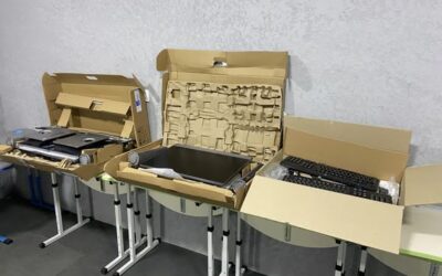 A classroom equipped with STEM equipment at the Chuhuiv DLC (a lyceum in the Kharkiv region,